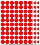 Ouzoustate 1400 PCS Red Circle Dot Stickers 3/4" Round Color Coding Label Stickers (Red)