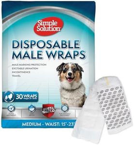 Simple Solution Disposable Dog Diapers for Male Dogs | Male Wraps with Super Absorbent Leak-Proof Fit | Excitable Urination, Incontinence, or Male Marking | Medium | 30 Count