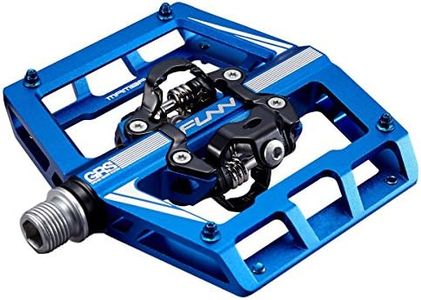 Funn Mamba Mountain Bike Clipless Pedal Set - Double Side Clip Wide Platform MTB Pedals, SPD Compatible, 9/16-inch CrMo Axle (Blue)