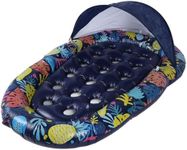 Inflatable Pool Floats with Canopy and Cup Holder for Adult Teen Tanning Pool Lounger Floats Sun Tan Tub Raft Lounge Floatie for Swimming Pool Lake Beach Large Pool Float