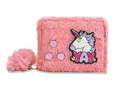 Le Delite Unicorn Fur Soft Plush Unicorn Wallet Clutch Purse Long Zipper with pom pom /Coin Purse Card Organizer Wallet/ Small Hand Clutch Women's Wallet-Ladies 1 Piece