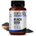 RAWYA Nutrition, Black Seed Powder, 120 Capsules, Nigella Sativa, Black Cumin Seed Powder, 500 mg Each Capsule, Supports Immune System, Joints, Hair Growth & Skin, Halal, Vegan