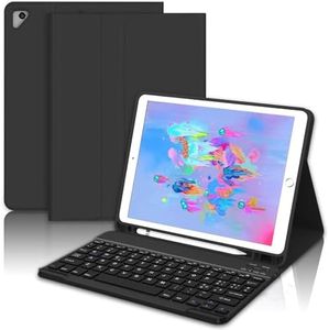 WAVATA Custodia Tastiera per iPad 6a generazione 2018 | Tastiera per iPad 5a gen 9.7'' 2017 | Tastiera per iPad Pro 2016/iPad Air 2/1- Cover Tastiera Bluetooth Layout Italiano Staccabile - Nero