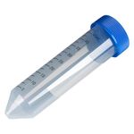 Globe Scientific 6287 Polypropylene Centrifuge Tube with Separate Blue Flat Top Screw Cap, Non-Sterile, Printed Graduation, Bulk Pack, 50mL Capacity (Case of 500)