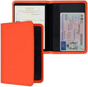 kwmobile Funda para carné de Conducir - Estuche de Neopreno para Permiso de circulación con Espacio para Tarjetas - Naranja neón