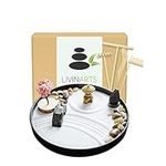 LivinArts Zen Garden Set for Desk, Japanese Zen Décor with Tools, Office and Table Accessories, Decoration for Meditation