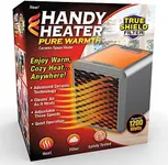 Ontel Handy Heater Pure Warmth Ceramic Space Heater, 1200 Watts, 3-Speed Adjustable, Quiet Operation (Pack of 1), Black