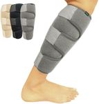 Vive Calf Brace - Adjustable Shin Splint Support - Lower Leg Compression Wrap Increases Circulation, Reduces Muscle Swelling - Calf Sleeve for Men and Women - Pain Relief (Gray)