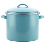 Farberware 46497 Enamel on Steel Stock Pot/Stockpot with Lid - 16 Quart, Blue