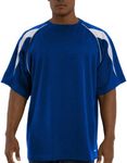 Russell Athletic Big and Tall Dri Power Coach's Contrast Short Sleeve Crew (Royal 5X-T), Royal/White