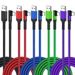 Agtray 5-Pack 10ft USB C Cable 90 Degree Right Angle Fast Charging Type C Android Charger USB a to USB c L Shape Long Braided Cord Compatible for Samsung Galaxy S23 S22 S21 S20 Note20 10, Pixel 7/7A/6