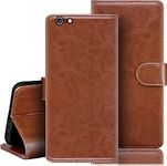 Frazil Leather Magnetic Vintage Flip Wallet Case Cover for Apple iPhone 6 Plus (Brown)