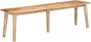 vidaXL Solid Mango Wood Bench, Practical Versatile Design, Unique Grains, Assembly Required, Dimensions 160x40x45 cm, Max. Load 110 kg