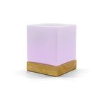 Cube Friendship Lamp v2 by LuvLink - Extended WiFi Range - Bluetooth Setup - Wood & Glass Design (Single, Natural)