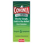 Covonia All-in-One Chesty Cough 160ml, Targets 5 Symptoms, Cold & Flu Relief Oral Solution