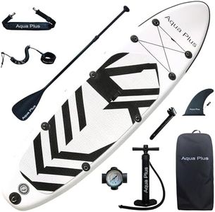 Aqua Plus 6inches Thick Inflatable SUP for All Skill Levels Stand Up Paddle Board,Paddle,Pump,ISUP Travel Backpack, Leash,Shoulder Strap,Youth,Adult Inflatable Paddle Board