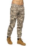 989Zé ENZO EZ409 Mens Camouflage Combat Joggers Military Trousers Cargo Camo Work Casual Cotton Pants (36, Beige)