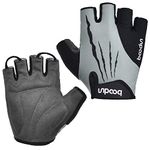 BOODUN Cycling Short Gloves Half Finger Bike MTB Gloves Summer Cycling Gloves for Women/Men - Gray - XL