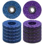 12 PCS Strip Discs 4"x 5/8" Stripping Wheel Suitable for Cleaning Angle Grinder to Remove Paint, Rust and Weld Oxidation(Blue&Purple)