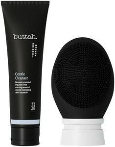 Buttah Skin by Dorion Cleanse + Vibe Brush Kit | Buttah Vibe Cleansing Face Brush | Buttah Facial Cleanser 3.4oz | 2-Speed Sonic Pulsating Cleansing Brush - Gentle Exfoliation - Water Resistant