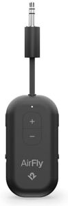 AirFly Pro 2 – Bluetooth Adapter for Airplane, Pair 2 AirPods or Wireless Headphones – 3.5mm AUX Bluetooth Transmitter and Receiver for Cars, Boats, Treadmills, TVs– Airplane Travel Essentials, Black