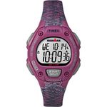 Timex Women's Ironman 30-Lap Digital Quartz Mid-Size Watch, Pink/Gray Texture, Digital