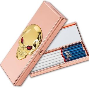Mini Cigarette Box Personalized Cigarette Box 3D Art Icon Cigarette Case (Rose Gold 2)