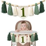 Handmade Boho 1st Birthday High Chair Banner Party Decoration for Girl Baby Shower Wall Hangings Decorative for Kids Bedroom