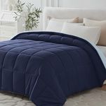 Homelike Moment Oversized King Comforter - Blue Duvet Insert Down Alternative Bed Oversize King Comforter, Lightweight Bedding Comforters Quilted Soft All Season Reversible Navy/Light Blue
