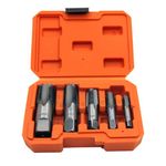 KEWAYO 5 Piece NPT Pipe Tap Set, Bearing Steel(GCR15) NPT Thread Forming Taps, Size 1/8", 1/4", 3/8", 1/2", 3/4" for Cleaning, Re-Thread Damaged or Jam Pipe Threads