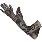 Black Lunar Witch Enchanting Sheer Gloves - One Size - Perfect for Witches, Magicians & Mysterious Appearances - 1 Pair