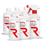 Isopropyl Rubbing Alcohol 99%, 500 mL - Pharmaceutical Grade, Household & Electronics Cleaner - 6 Bottles + Spray Trigger