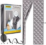 AUGO Thermal Door Curtain - Thermal Door Cover for Winter - Magnetic Thermal Insulated Door Curtain for Winter - Winter Door Insulation - Keeps Warm Air in & Cold Air Out - Home Winterizing Products