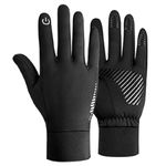 TRIWONDER Winter Gloves Men Women Touch Screen Windproof Cold Weather Thermal Warm Gloves Workout Running Cycling Driving Training (Black, Medium)