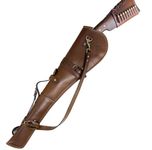 ZOLO LEATHERS Western hardwax Leather Rifle Scabbard Hand Gun Case 33 in Leather Rifle Scabbard, Brown, (RC33)