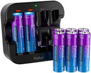 Pallus Rechargeable Lithium AA Batteries, 8-Pack 1.5V AA Rechargeable Batteries, 3500mWh Double A Batteries, 2Hrs Fast Charging for Outdoor Blink Security Camera, Toys, Long Lasting, Cycles 1600x