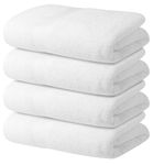 Avalon Towels White Bath Towels (Pack of 4) Size 27x54 Inches 100% Cotton Towels for Bathroom, Highly Absorbent and Soft, Quick Drying, Hotel and Spa Quality, Perfect Bathroom Towels for Daily Use