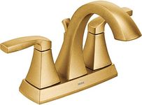 Moen 6901BG Voss Collection Two-Handle High Arc Centerset Bathroom Faucet, Brushed Gold