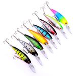 OriGlam 8pcs Fishing Lures Set Minnow Swimbait Bass Trout Baits, Artificial Minnow Fishing Lures Lifelike Bass Lures, Fishing Tackle Crank Bait for Trout Bass Salmon