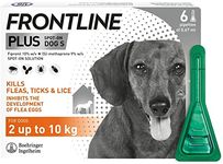 Pet Bazaar FRONTLINE Plus Flea & Tick Treatment for Small Dogs (2-10 kg) - 6 Pipettes, Flea And Tick Treatment For Dogs