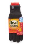 HEAT HOLDERS Mens 1 Pair 2.3 Tog Heatweaver Yarn Gloves - Black L/XL