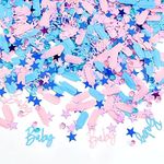 Baby Shower Confetti 30 Grams Gender Reveal Pink Girl and Blue Boy Confetti with Bottles Diamonds Stars Party Confetti Baby Shower Party Decoration for Kids Birthday Confetti Party Supplies (1)