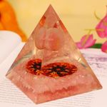 Crystal Divine Rose Quartz Ball Crystal Pyramid Vastu for Home Orgone Crystal Pyramid Showpieces for Home Decor Crystal Pyramid for Positive Energy Crystal Pyramid for Office Table Decorative Items