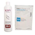 ICAN LONDON PROFESSIONAL CREAM PEROXIDE 20 VOL 6% 250 ML + RAPID BLUE POWDER BLEACH 80 G SET