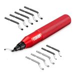 CGBOOM Deburring Tool with 10 Extra HSS(Steel) Blades in 3 Modes and 1 Aluminum Handle- Works on Metal,Plastic,Resin,3D Printer, PVC and Copper Pipes,Hole Deburrer,Burr Remover,Portable Reamer Tool