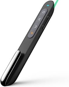 Norwii Rechargeable Bluetooth Presentation Clicker with Green Pointer, Wireless Presenter, PowerPoint Presentation Remote, Slide Clicker with 328ft Range for Teacher and Presenter, macOS Applicable