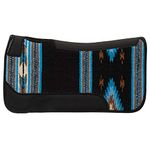 Weaver Equine 23" x 24" Contoured Single Weave Wool Blend Felt Pony Size Saddle Pad, Shock Absorbing Western Saddle Pad for Protection, ‎Black/Blue