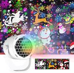 Christmas Projector Lights Indoor Outdoor, Bright HD Led Projector Light, Christmas Decorations Lighting for Xmas Holiday Party Carnival Wedding Garden Patio (White-Christmas)