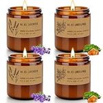 4 Pack Candles for Home Scented, Lavender & Amber Candle, Aromatherapy Jar Candles for Home, 28 oz 200 Hour Long Lasting Candles, Scented Candles Gifts Set for Women, Birthday, Anniversary, Christmas