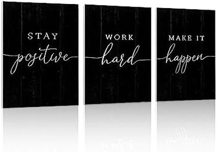 Inspirational Quotes Office Wall Art: Motivational Poster Positive Sayings Office Wall Decor, 3 Piece Black Motivation Picture Inspirational Prints 12x16"